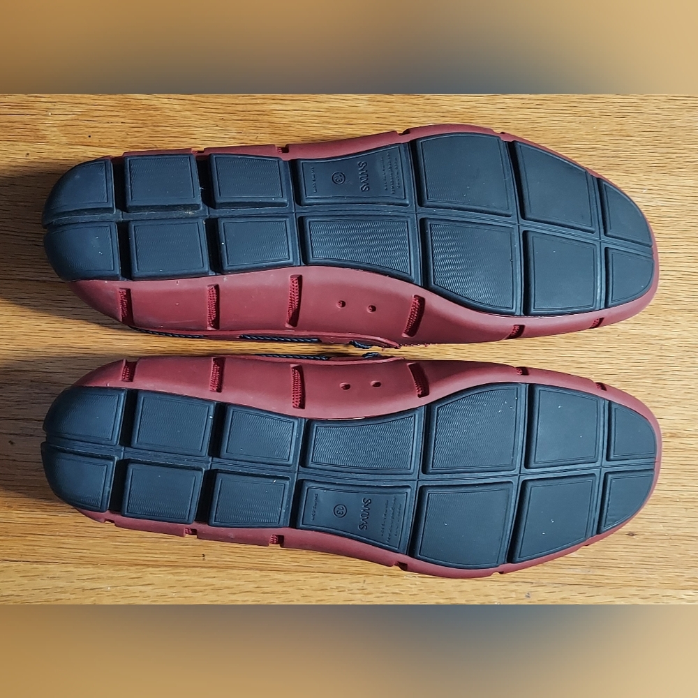 SWIMS MEN'S RED RUBBER & MESH LACE BRAIDED BOAT SLIP-ON CASUAL LOAFERS SIZE 13 - Picture 11 of 13